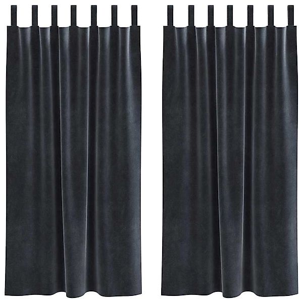 vidaXL Vorhänge 2 Stk Dunkelgrau 140 x 175 cm Samt 4107234 günstig online kaufen