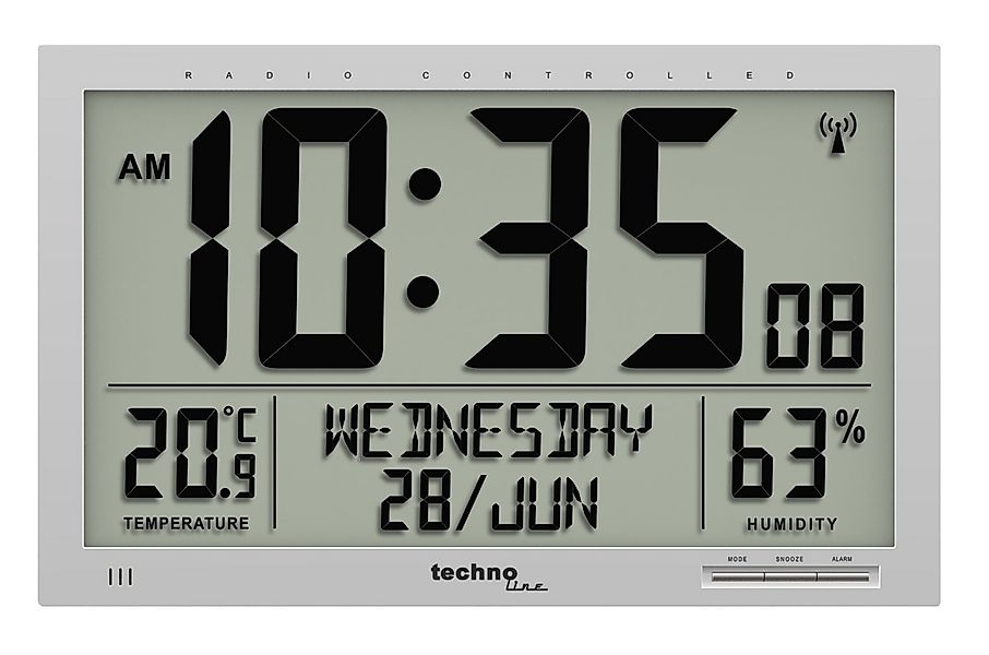 technoline Funkwanduhr WS 8013 (mit Temperatur- und Luftfeuchteanzeige) günstig online kaufen
