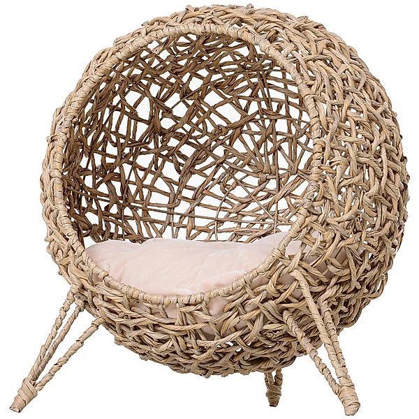 PawHut Katzenkorb natur Rattan B/H/L: ca. 52x58x52 cm günstig online kaufen