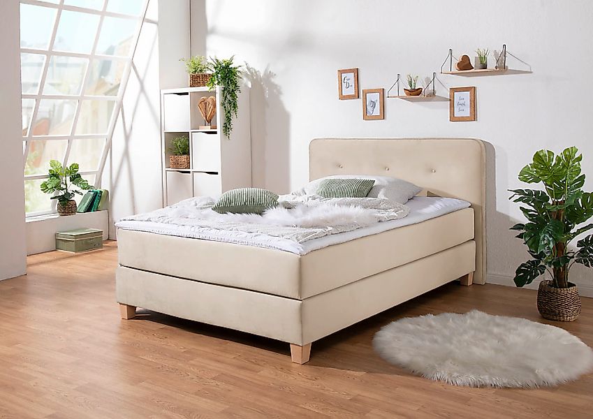 Home affaire Boxspringbett "Fargo", inkl. Topper, in 3 Matratzenarten, in S günstig online kaufen
