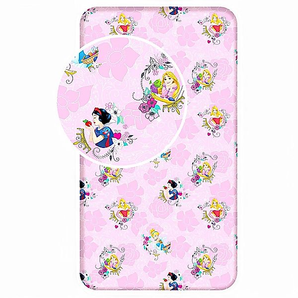 Disney Princess Spannbettlaken mit Blumen-Print, Baumwolle, günstig online kaufen