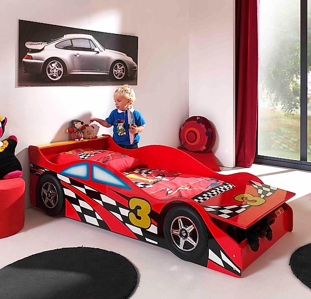 Vipack Autobett "Racer, inkl. Stauraum vorne, mit Lattenrost, MDF lackiert" günstig online kaufen