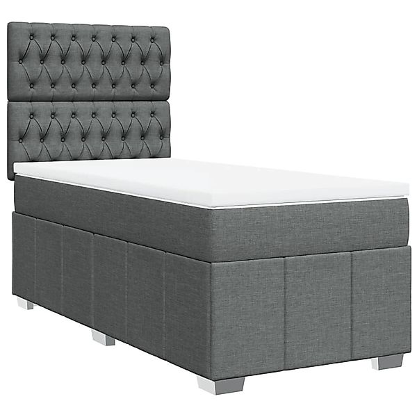 vidaXL Boxspringbett mit Matratze Dunkelgrau 90x200 cm Stoff 3291559 günstig online kaufen
