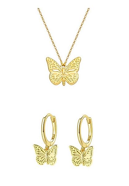 Hey Happiness Ohrring und Ketten Set Filigrane Schmetterlinge, Geschenkset, günstig online kaufen