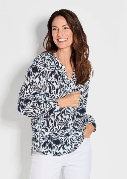 GOLDNER Schlupfbluse Florale Druckbluse mit V-Ausschnitt günstig online kaufen