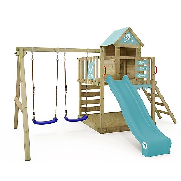 Wickey Spielturm Smart Cave mit Rutsche Pastellgrün günstig online kaufen