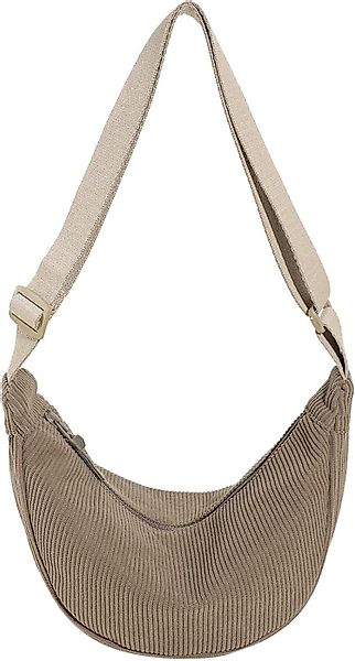 LuxusKollektion Schultertasche Kleine Halbmondtasche aus Cord, günstig online kaufen