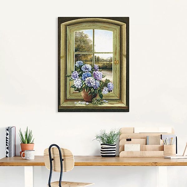 Artland Wandbild "Hortensien am Fenster", Arrangements, (1 St.), als Alubil günstig online kaufen