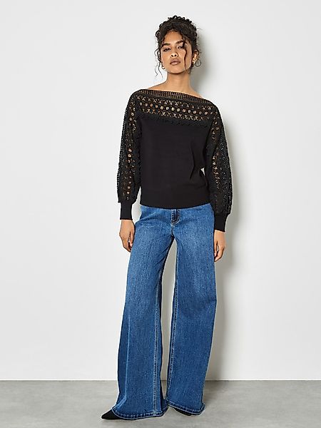 Apricot Strickpullover Spitzenpullver in unifarben günstig online kaufen