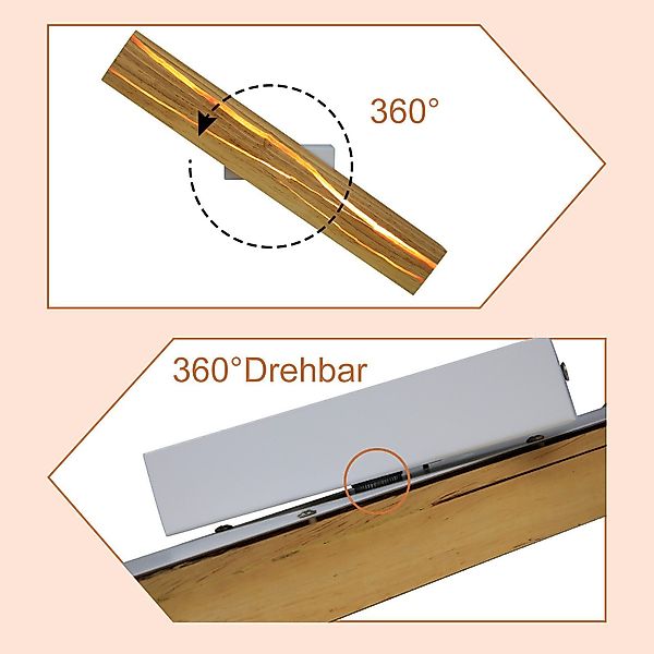 Nettlife Wandleuchte Wandleuchte Innen Holz Holzmaserung günstig online kaufen