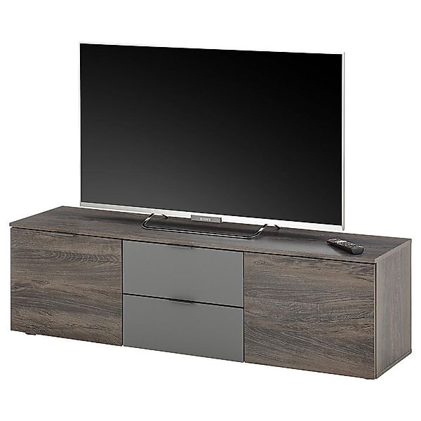 TV-Lowboard Cremona Rima Oak Nachbildung dunkelgrau B/H/T: ca. 150x43x38 cm günstig online kaufen