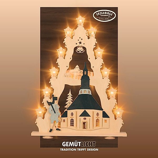 Weigla LED Lichterbogen "Seiffener Kirche, große Lichterspitze aus Holz", E günstig online kaufen