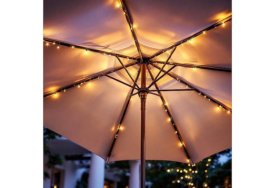 Spetebo Lichterkette Solar Sonnenschirm Beleuchtung 72 LED warm weiß - 8x 1 günstig online kaufen
