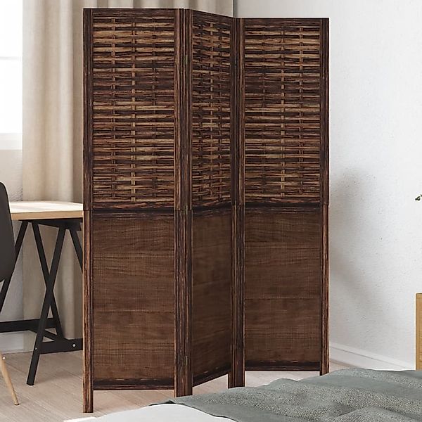 vidaXL Raumteiler 3-tlg. Raumteiler Dunkelbraun Massivholz günstig online kaufen