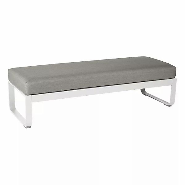 Bellevie 2-Sitzer Polsterhocker 01 Baumwollweiß B8 Taupegrau günstig online kaufen