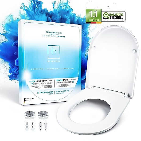 Benkstein WC-Sitz Premium Toilettendeckel antibakteriell D-Form, günstig online kaufen