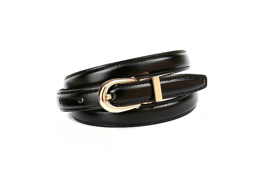 Anthoni Crown Ledergürtel in schmaler Form mit goldfarbener Schließe günstig online kaufen