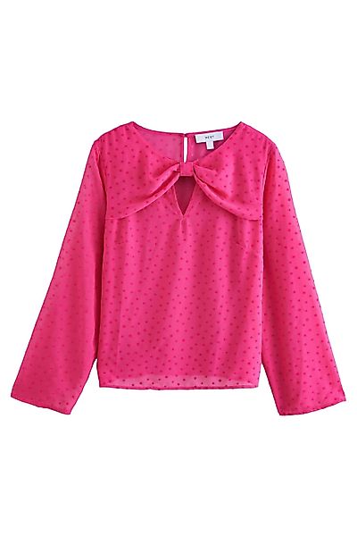 Next Langarmbluse Transparente Bluse mit Schleifendetail günstig online kaufen