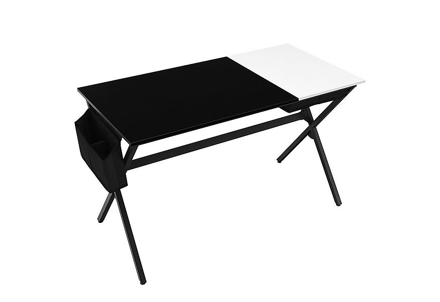 COSTWAY Schreibtisch, mit Seitentasche&verstecktem Fach, Metallrahmen, 120c günstig online kaufen