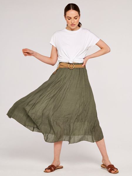 Apricot Midirock Crinklerock (2-tlg., Flechtgürtel) mit günstig online kaufen