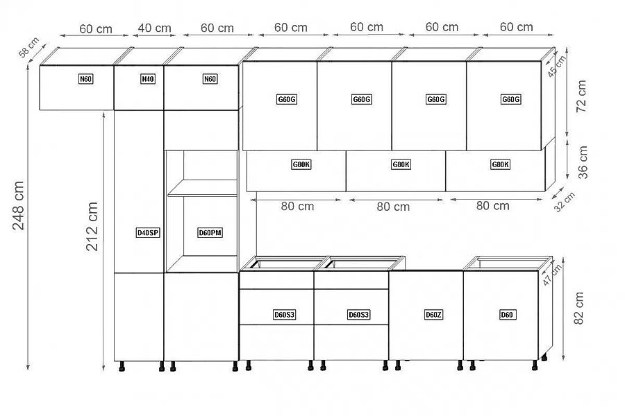 ROYAL24_MARKT Küchenzeile K18-G400 - Langen - Luxuriöses Design mit perfekt günstig online kaufen