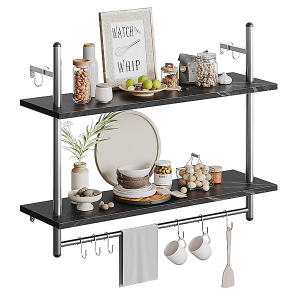 Bestier Wandregal Wandboard Holz, Küchenregal, Wandregal günstig online kaufen