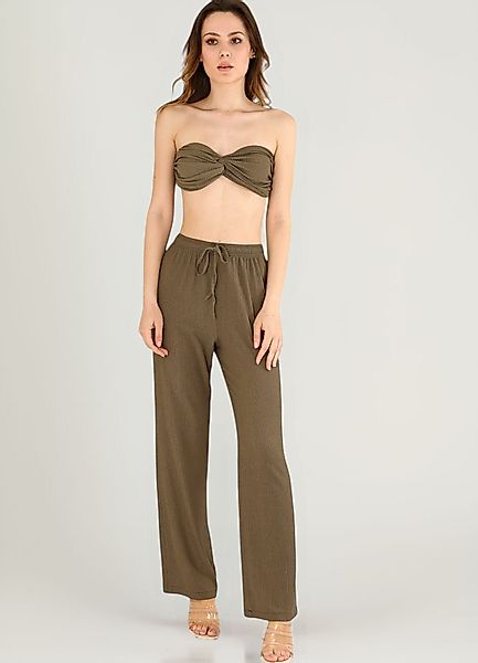 fashionshowcase Palazzohose Damen Crinkle-Hose mit elastischem günstig online kaufen