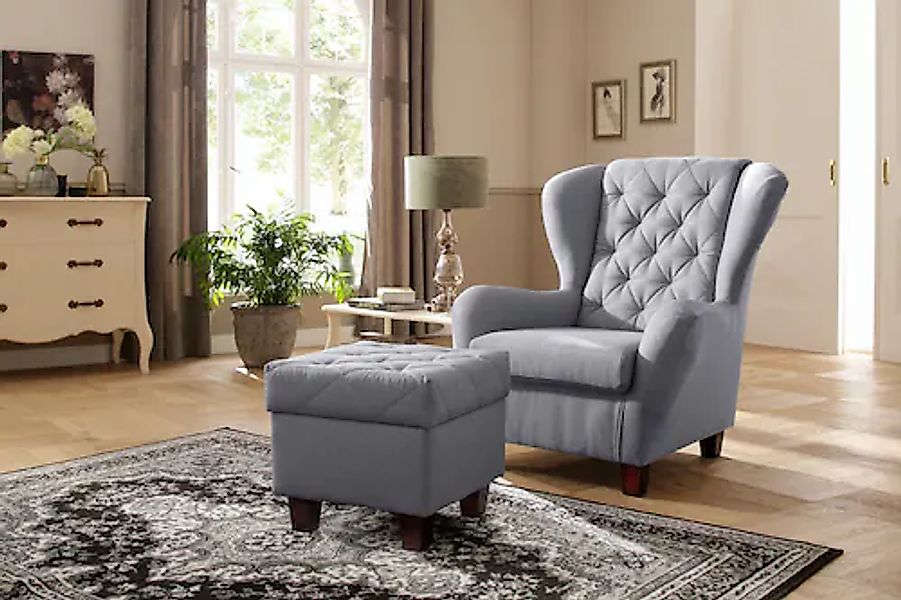 Home affaire Ohrensessel »Alexandra«, incl. Hocker, mit Steppung, in vielen günstig online kaufen