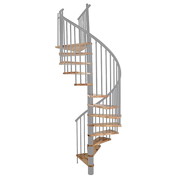 Minka Spindeltreppe Spiral Effect Buche Grau Ø 120 cm Geschosshöhe bis 305, günstig online kaufen