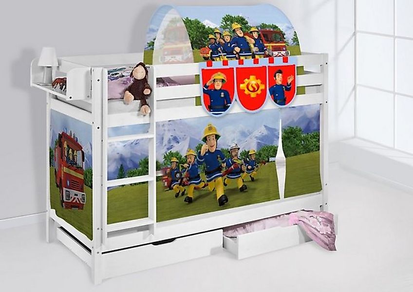 Lilokids Hochbett Etagenbett JELLE FEUERWEHRMANN SAM inkl. 2 Lattenrosten - günstig online kaufen