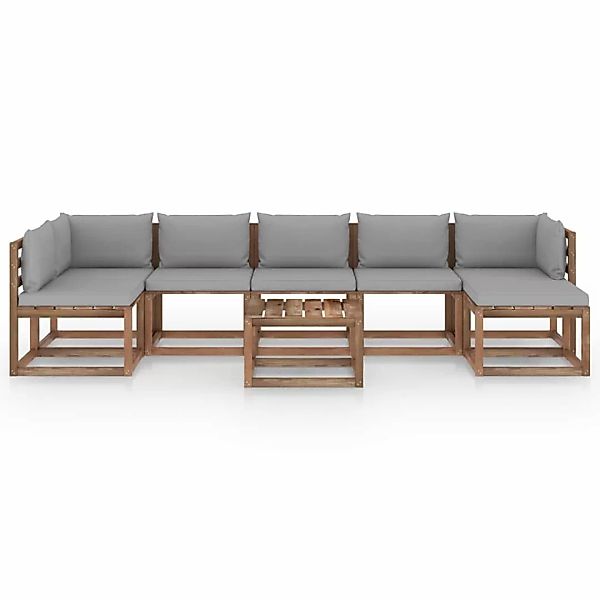 8-tlg. Garten-lounge-set Mit Grauen Kissen günstig online kaufen