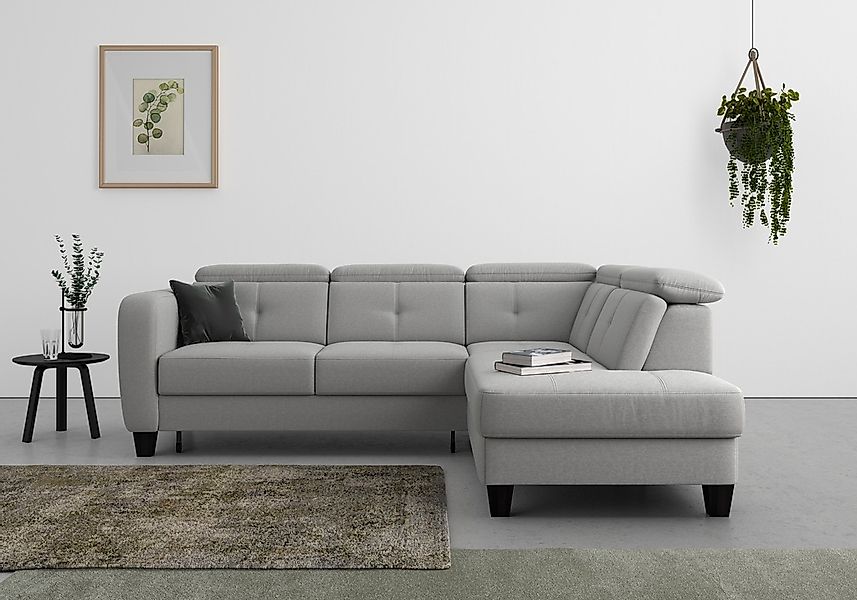 sit&more Ecksofa "Belluci L-Form" inklusive Federkern, wahlweise mit Bettfu günstig online kaufen