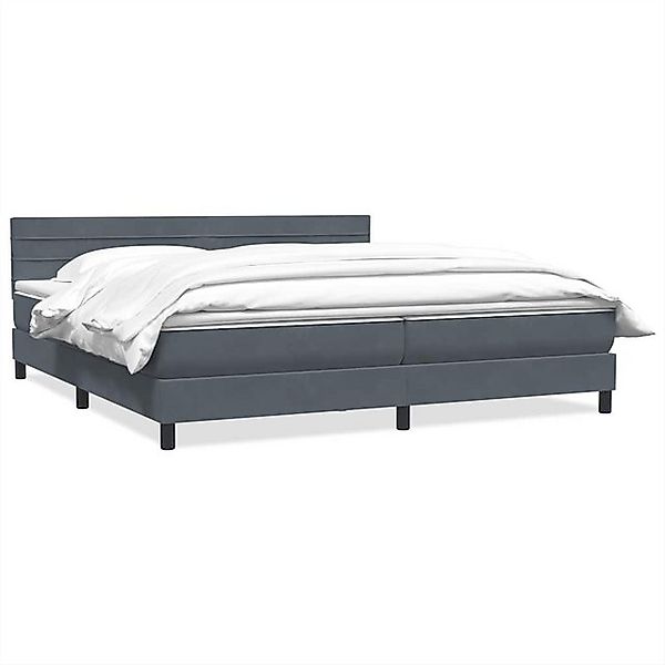 vidaXL Boxspringbett, Boxspringbett mit Matratze Dunkelgrau 180x220 cm Samt günstig online kaufen