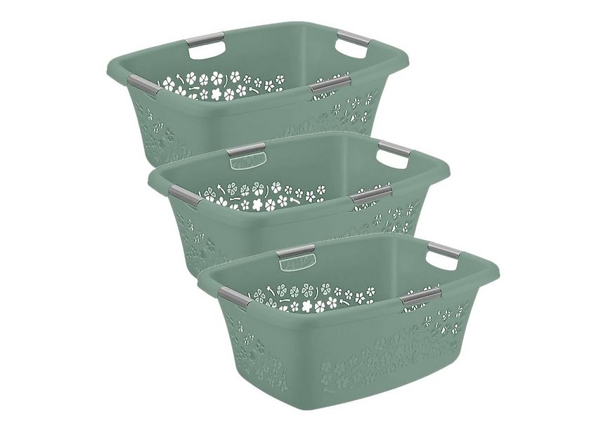 ROTHO Wäschekorb Flowers 3er-Set Wäschekorb 50l, Kunststoff (PP) BPA-frei günstig online kaufen