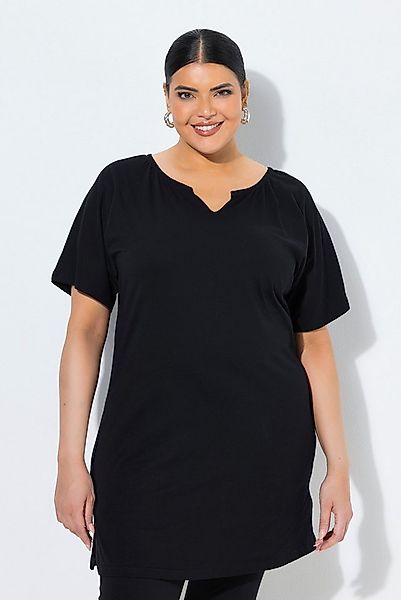 Ulla Popken Longshirt Longshirt Keyhole Oversized Rundhals Halbarm günstig online kaufen