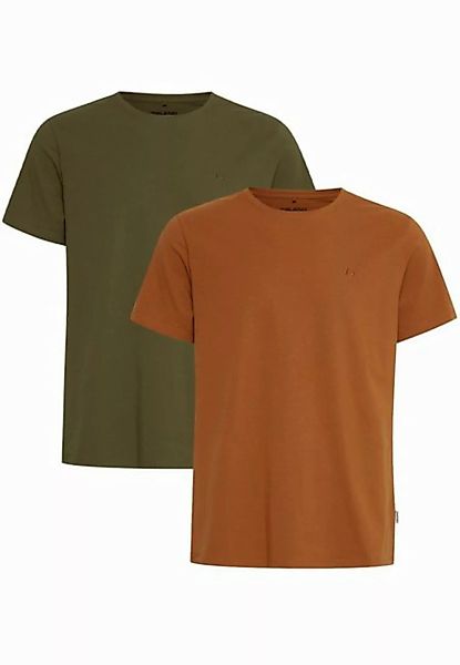 Blend T-Shirt Rundhals T-Shirt 2-er Stück Pack Basic Shirt 4817 in Braun-3 günstig online kaufen