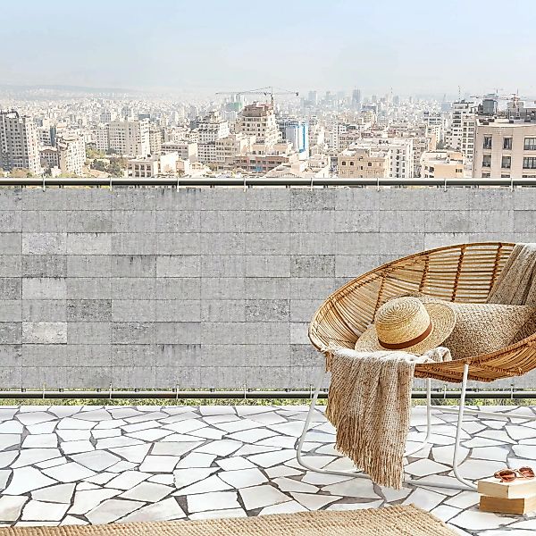 Balkon Sichtschutz Beton Ziegeloptik grau günstig online kaufen