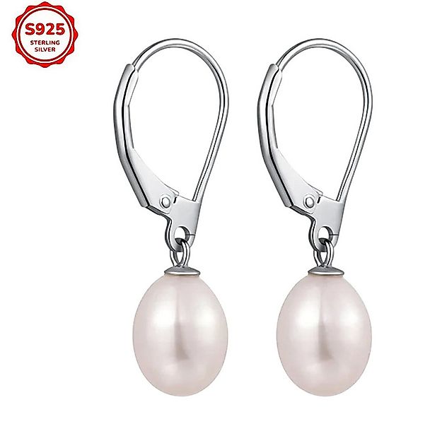 Taffstyle Perlenohrringe Elegante Damen Ohrrringe 925 Sterling Silber Ohrhä günstig online kaufen