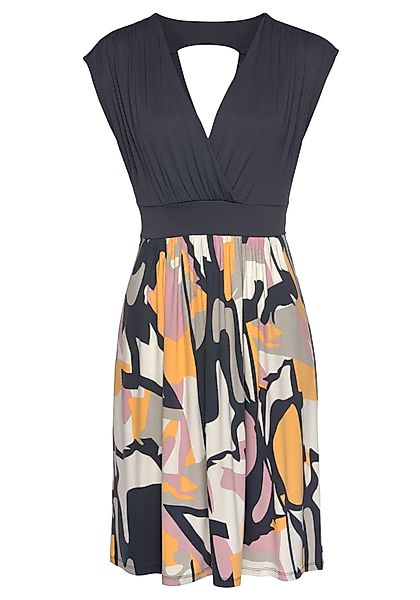 LASCANA Sommerkleid mit Rückenausschnitt in Wickeloptik, elegantes Strandkl günstig online kaufen