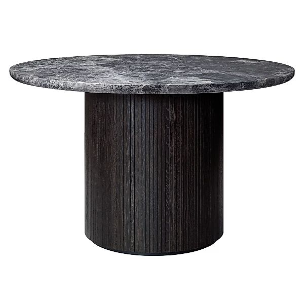 Gubi - Moon Esstisch Ø120cm - grau/schwarz/Tischplatte Marmor Grey Emperado günstig online kaufen