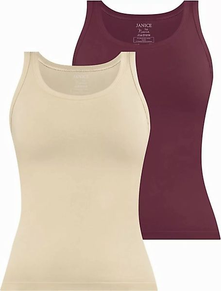 Janice Tanktop 2 x Damen Top Nazca Trägertop aus Baumwolle günstig online kaufen