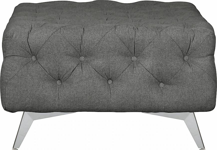 Leonique Polsterhocker "Amaury", Chesterfield-Optik, Breite 80cm, Fußfarbe günstig online kaufen