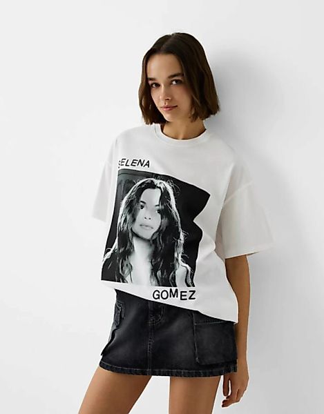 Bershka T-Shirt Selena Gomez Mit Kurzen Ärmeln Und Print Damen Xs Grbrochen günstig online kaufen
