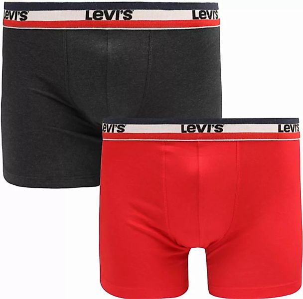 Levi's Brief Boxershorts 2-Pack Rot Grau - Größe M günstig online kaufen