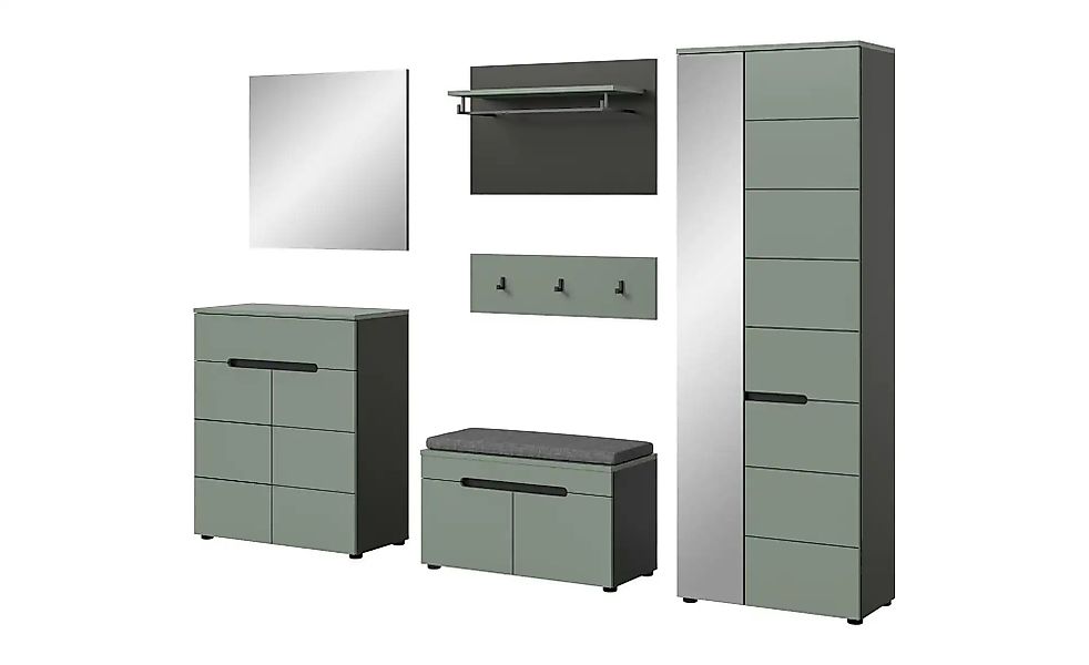 Garderobenkombination 6-teilig  Canu ¦ grau ¦ Maße (cm): B: 255 H: 190 Gard günstig online kaufen