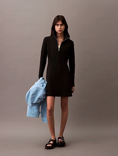 Calvin Klein Jeans Jerseykleid Kragen mit Reißverschluss, eng anliegendes, günstig online kaufen