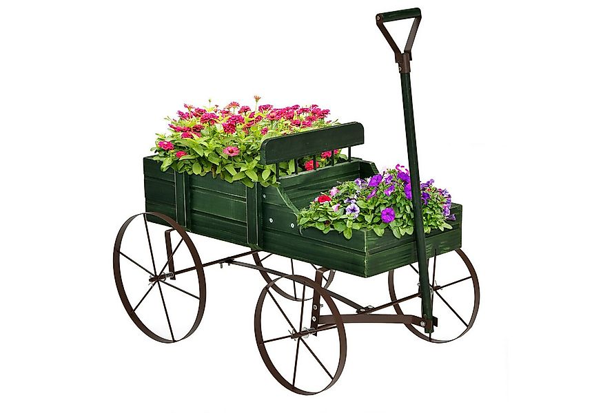 COSTWAY Blumenständer, Pflanzwagen mit 4 Metallrädern & Griff, 62x34x60cm günstig online kaufen
