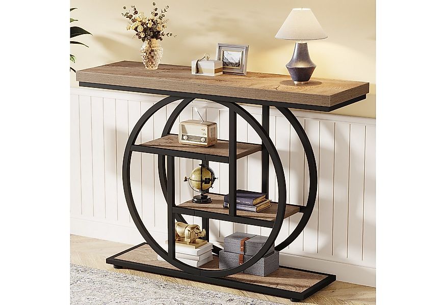 Tribesigns Konsolentisch industrieller Sofatisch mit 4 Ablageflächen für Wo günstig online kaufen