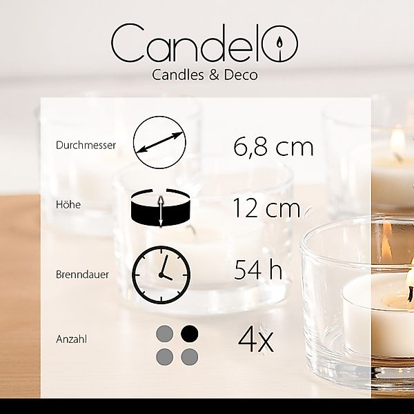 Candelo Stumpenkerze 4er Set Rustik Stumpenkerzen günstig online kaufen