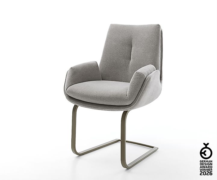 Freischwinger Clea-Flex Strukturstoff Soft Grau Freischwinger flach Effektf günstig online kaufen